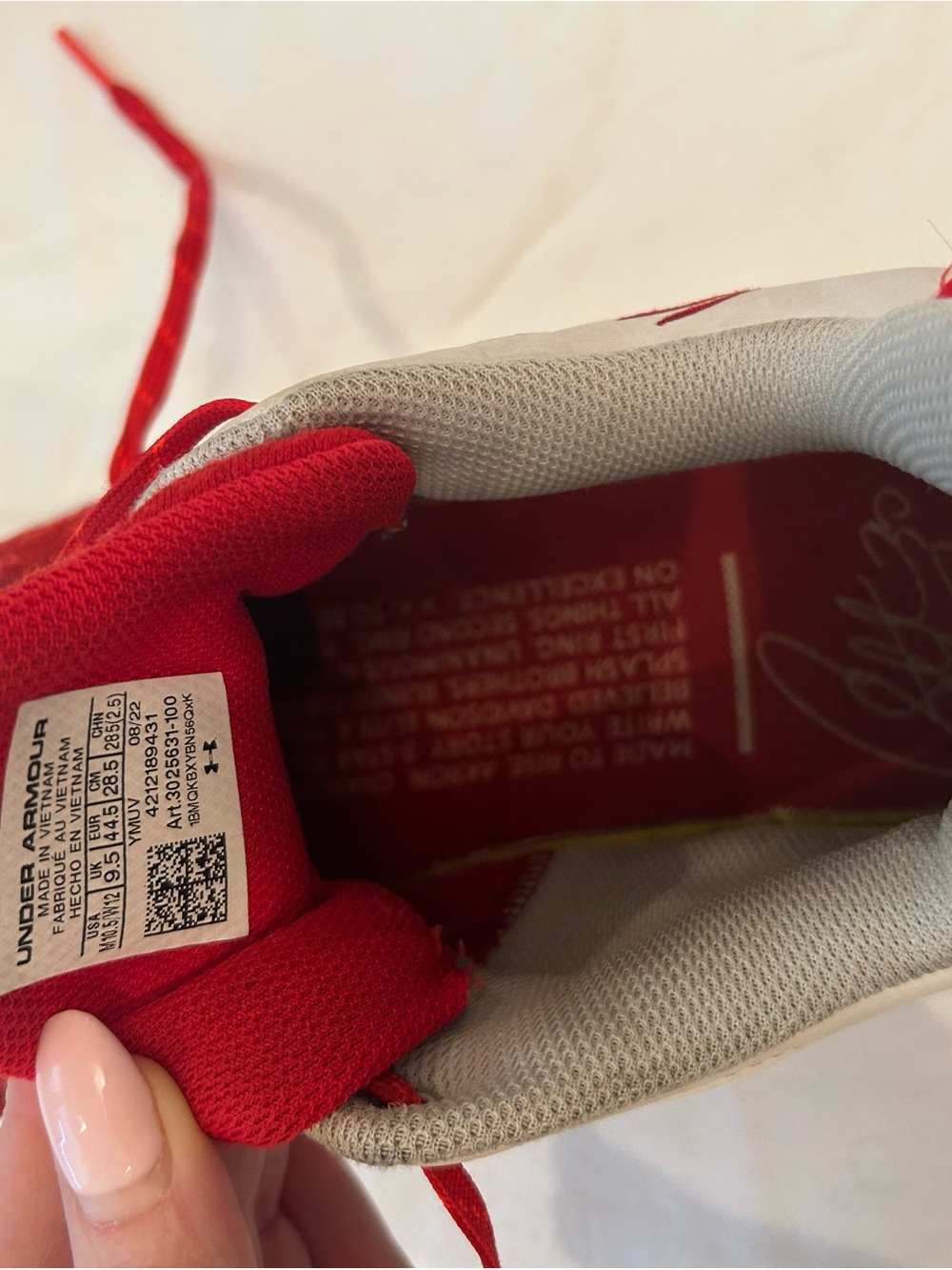 Under Armour Curry Flow 9 | Team Red & White | Men’s 9.5 - Picture 6 of 7